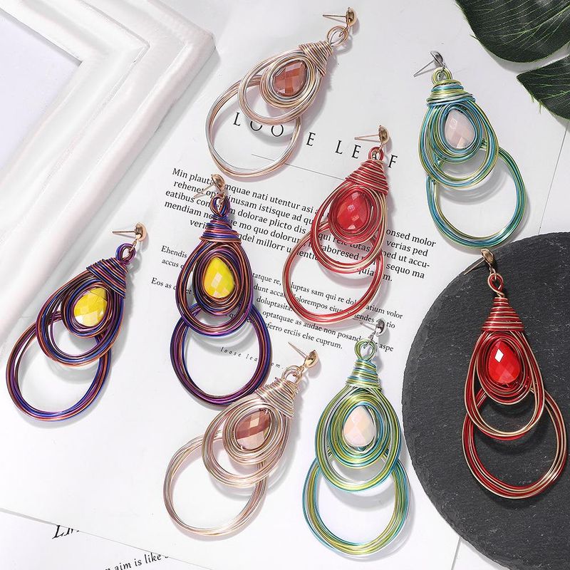 New Alloy Resin Geometric Earrings Women&#39;s Earrings Wholesale