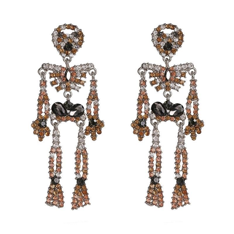 العظام القرط الأزياء الالوان الثلاثة الماس أقراط