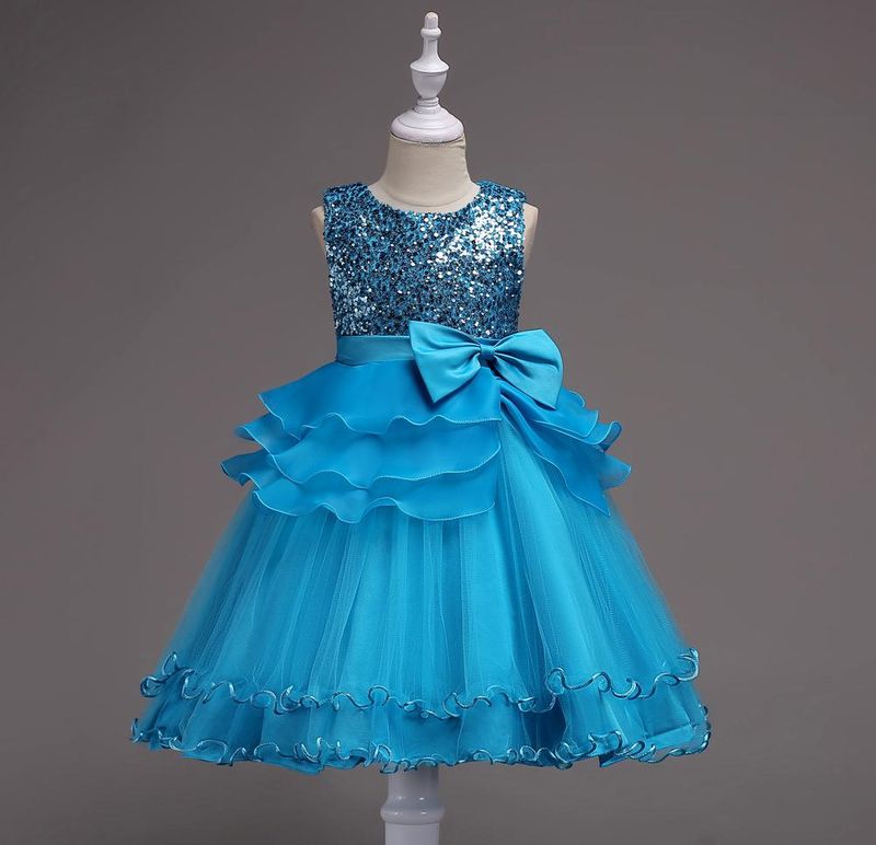 Außenhandel Explosive Kinder Kleidung Brautkleid Mädchen Pailletten Prinzessin Tutu Kleid Kinder Mesh Kleid