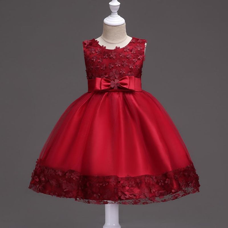 Ein Stück Außenhandel Explosive Stil Kinder Rock Brautkleid Bowknot Prinzessin Kleid Weibliche Spitze Kleid Spot