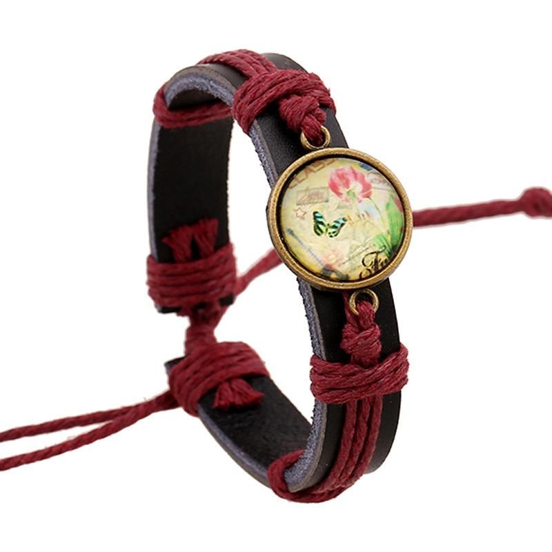 Joyas New Time Gem Bracelet Jewelry Woven Leather Bracelet Pulsera De Cuero De Vaca