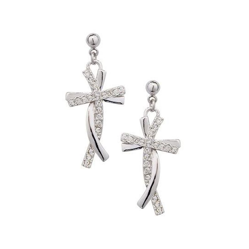 Nouveau Délicat Perle-ensemble Diamant Croix Croix Boucles D'oreilles Pour Les Femmes Européen Et Américain De Mode Cool Boucles D'oreilles Longues Boucles D'oreilles 120211