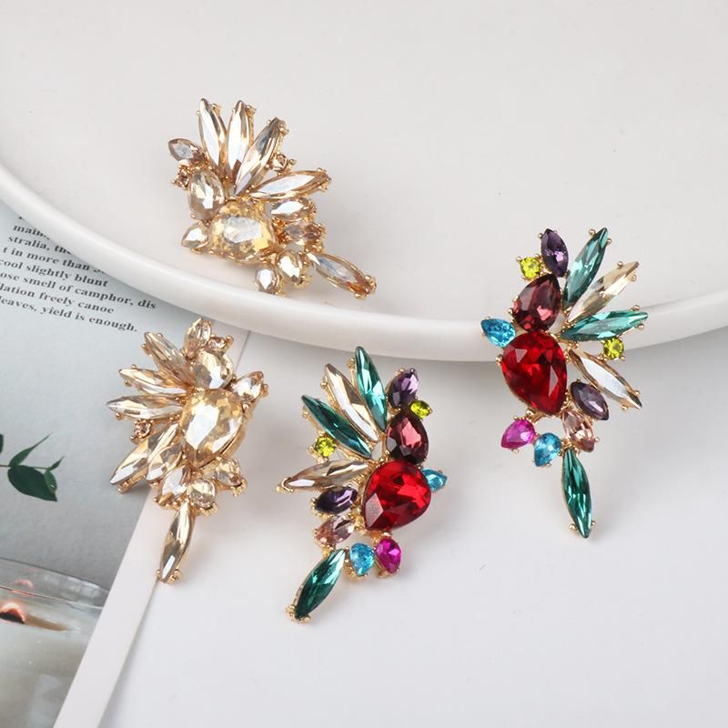 New Stud Earrings Color Diamond Earrings Fashion Jewelry Wholesale