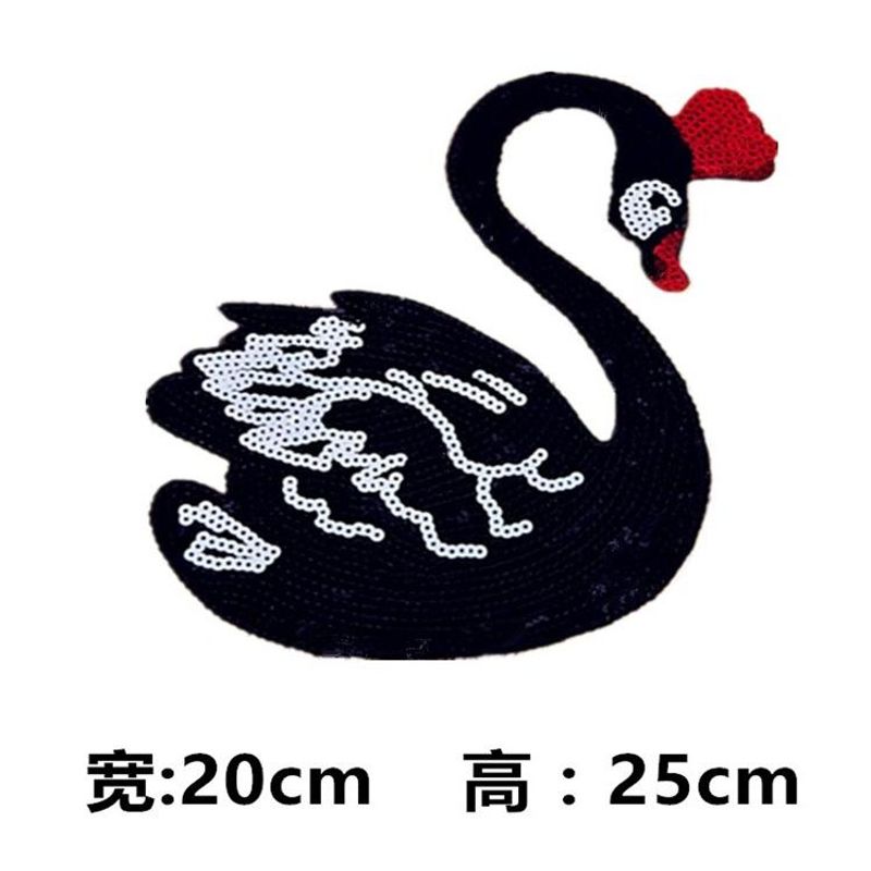 Women's Animal Clothing Beads Accessories Black Swan Embroidery Chapter Sequins Zhang Zi Diy Adhesive Tape Stickers