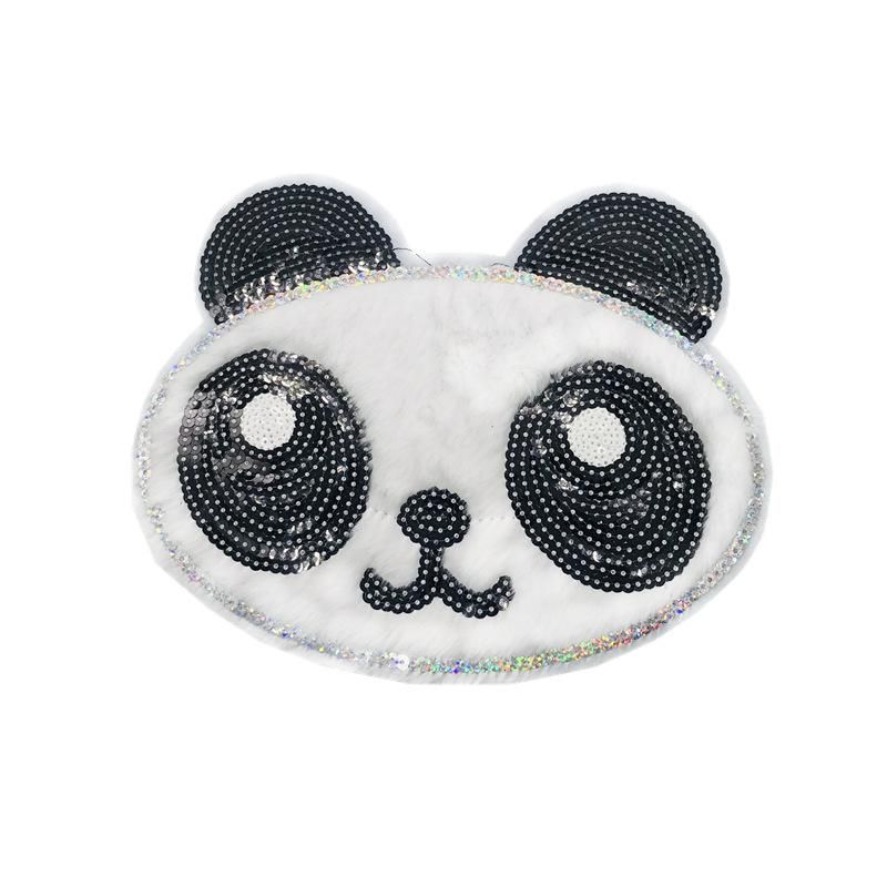 Longs Heng Stickerei Niedlichen Panda Pawletten Plüsch Stoff Aufkleber Kleidung Zerrissene Patch Aufkleber Jeans Dekoration Aufkleber