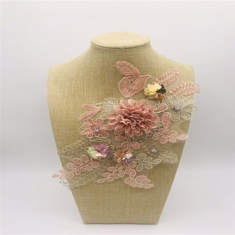 Beaded Embroidery Three-dimensional Flower Short Sleeve T Decorative Lace Handmade Flower Paste