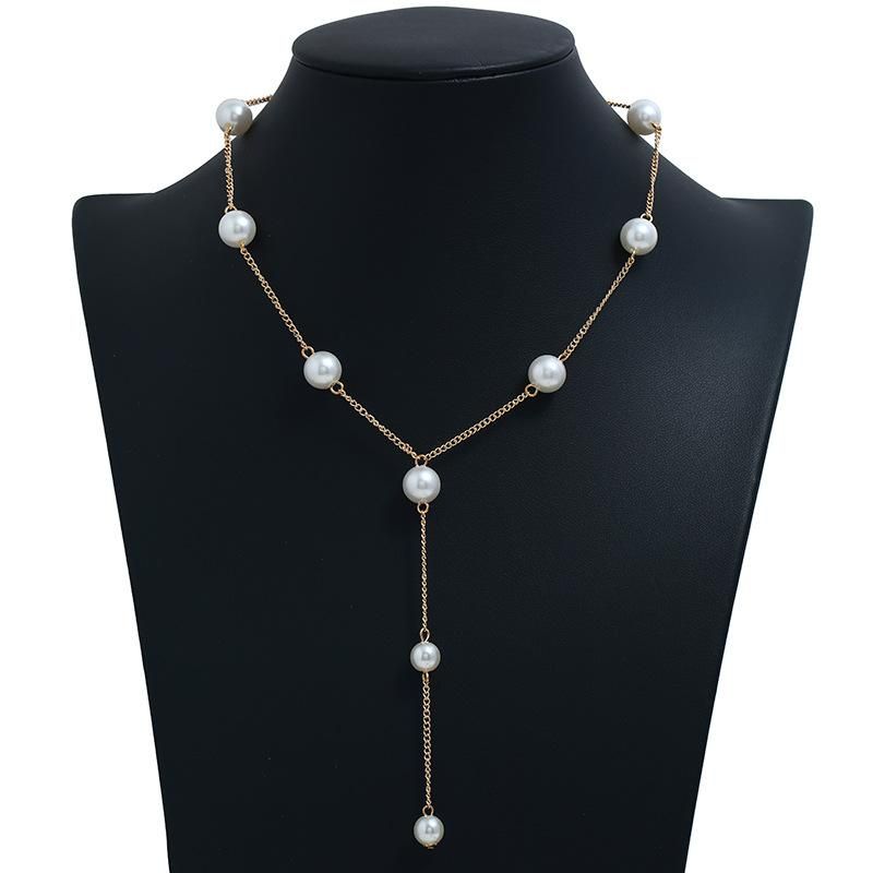 Pearl Chain Long Necklace Sweater Chain Fashion Korean Winter Pearl Necklace