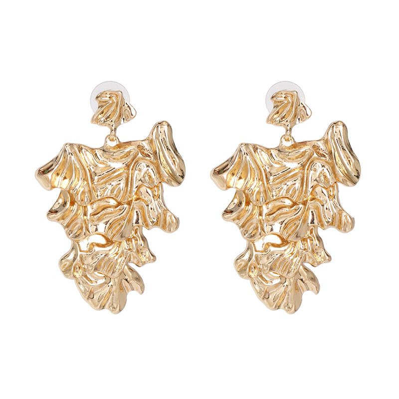 51657 Jujia Self-produced Alloy Earrings Geometric Leaves European And American Style Ornament Exaggerated And Personalized Earrings