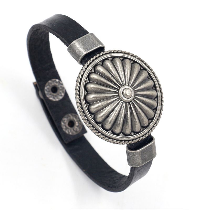Leather Fashion Geometric Bracelet  (black)  Fashion Jewelry Nhhm0023-black