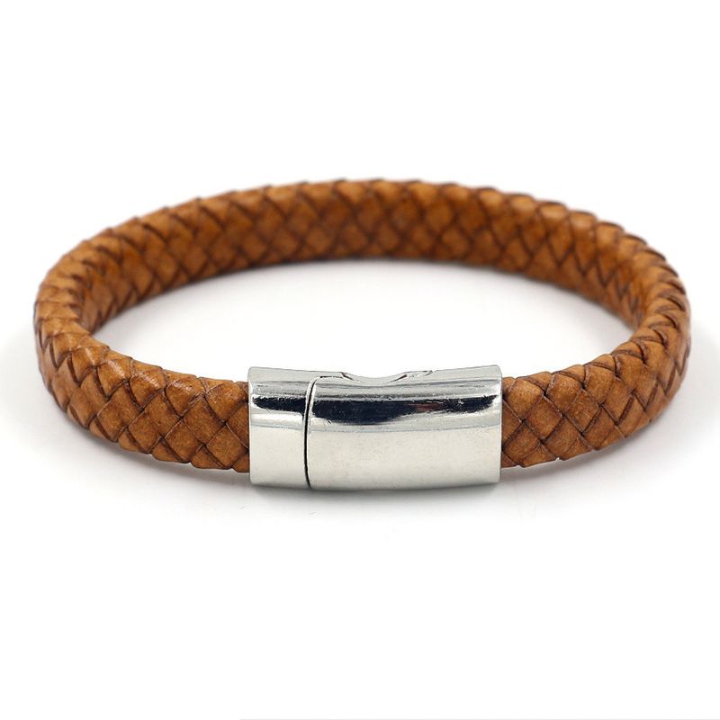 Simple Style Coréen De Mode À La Mode Bracelet Hommes De Japonais Et Coréen De Vache Bracelet Tissé En Cuir Chaîne Bracelet D'une Seule Pièce Dropshipping