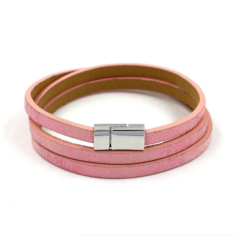 Leather Korea Geometric Bracelet  (a Color)  Fashion Jewelry Nhhm0035-a-color