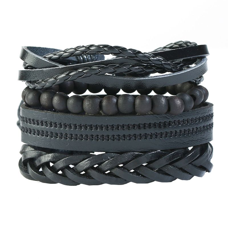 Leather Fashion Bolso Cesta Bracelet  (four-piece Set)  Fashion Jewelry Nhpk2243-four-piece-set