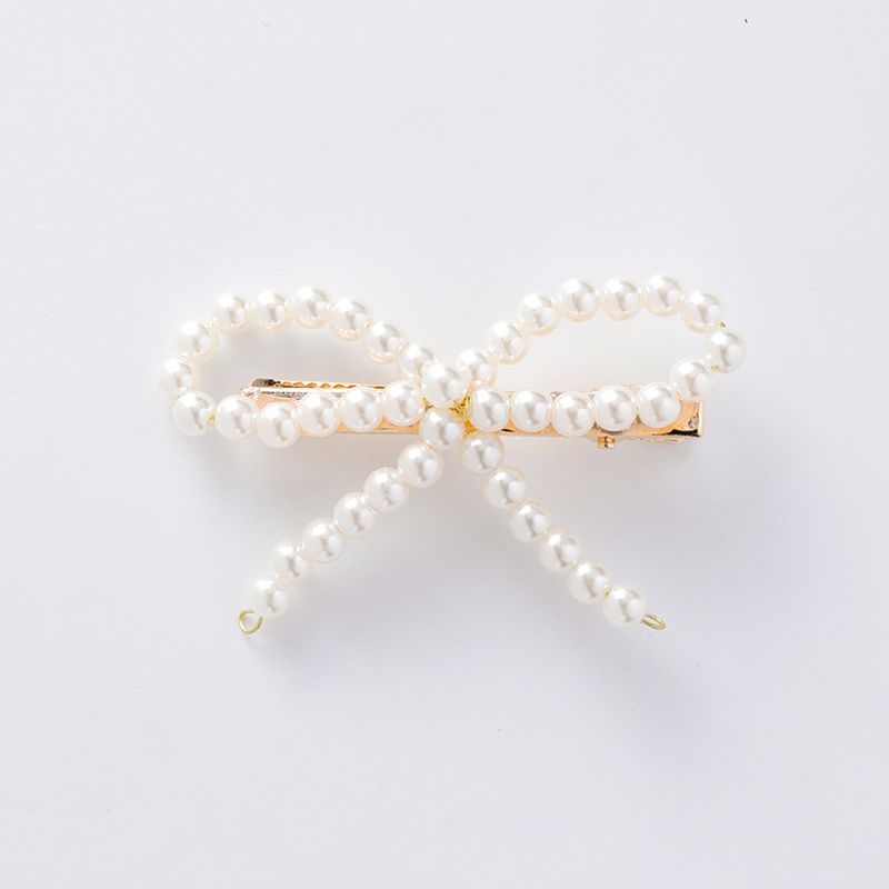 Koreanische Version Der Beliebten Mode Bowknot Pearl Haars Pange Retro Persönlichkeit Übertriebenes Haars Eil Süßes Temperament