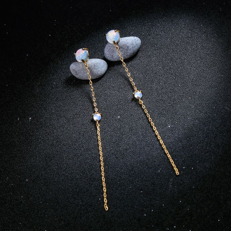 925 Silbern Adel Minimalist Ische Zirkon Diamant Lange Übertriebene Ohrringe Weibliche Japanische Und Koreanische Stil Mode Ohrringe Me00153