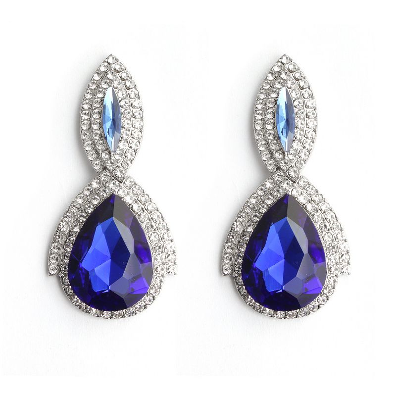 Imitated Crystal&cz Fashion Geometric Earring  (blue)  Fashion Jewelry Nhhs0670-blue