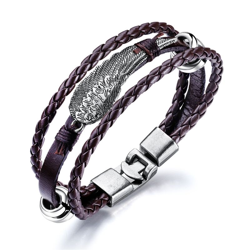 Leather Korea Geometric Bracelet  (black)  Fashion Jewelry Nhop3189-black