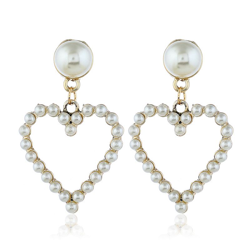 Alloy Korea Sweetheart Earring  (white Beads Kc Alloy)  Fashion Jewelry Nhkq2427-white-beads-kc-alloy