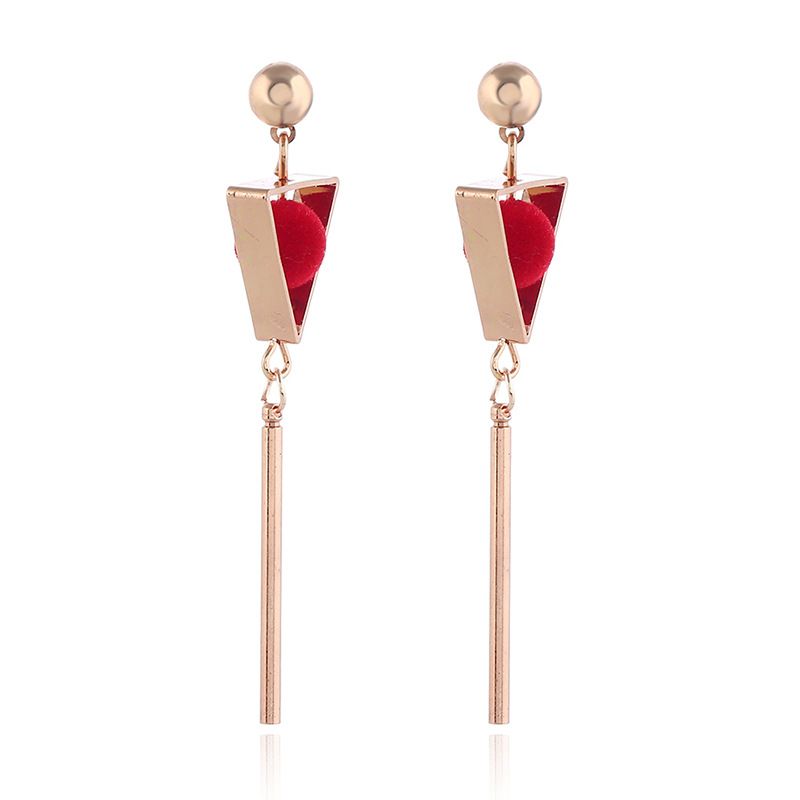 Alloy Korea Geometric Earring  (red Rose Alloy)  Fashion Jewelry Nhkq2434-red-rose-alloy