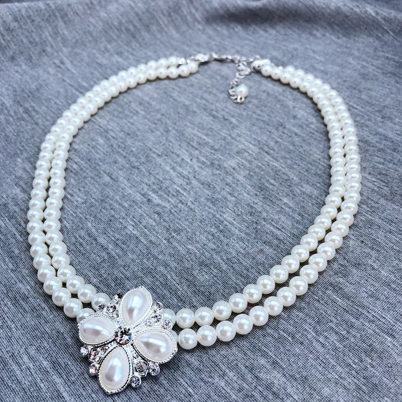 Hersteller Liefern Eine Vielzahl Exquisiter Blumen Runde Perlen Kurze Halskette Koreanische Künstliche Perlenkette Halskette