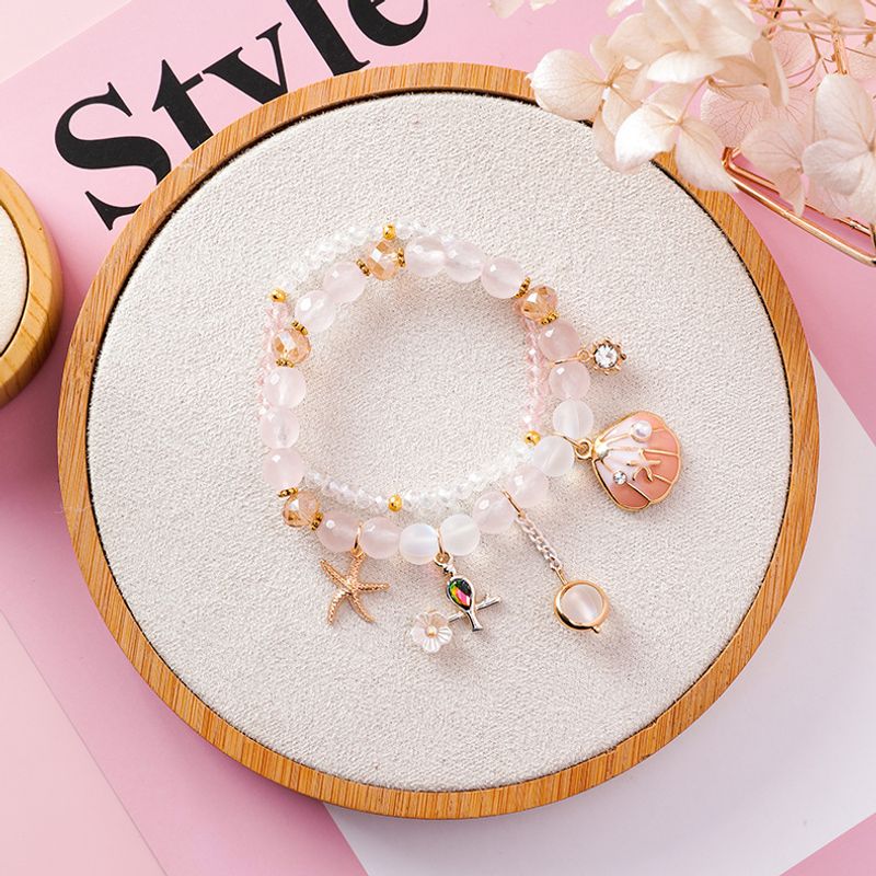 Alloy Korea Flowers Bracelet  (a Pink Flower)  Fashion Jewelry Nhms2379-a-pink-flower