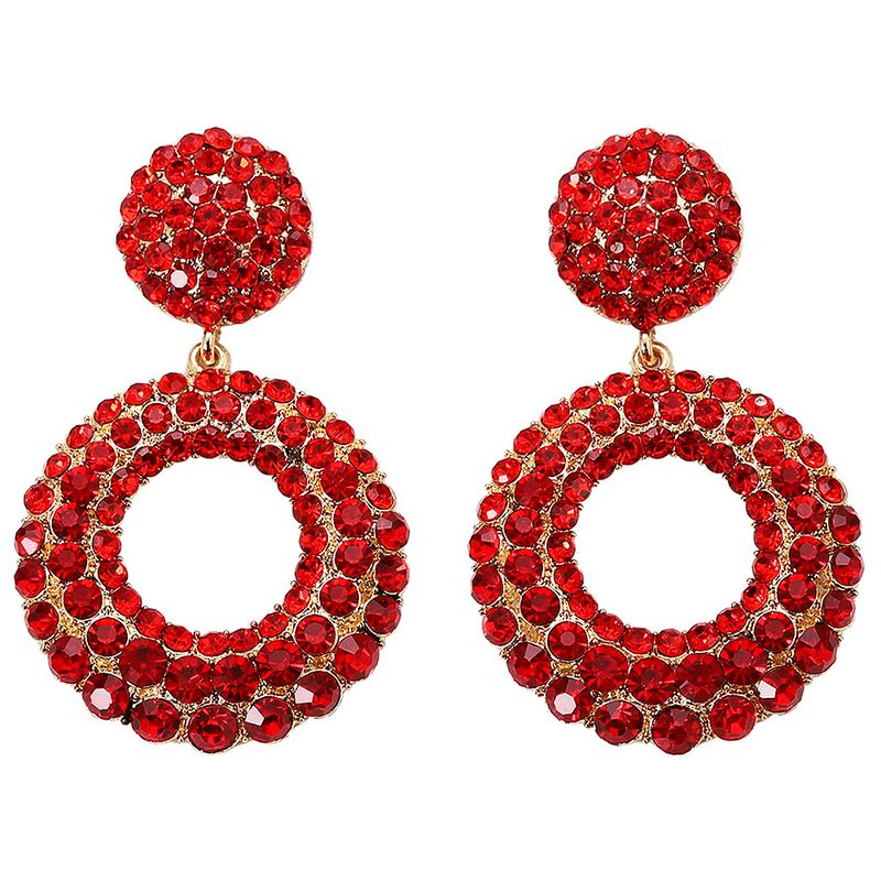 Imitated Crystal&cz Fashion Tassel Earring  (red)  Fashion Jewelry Nhjq11380-red