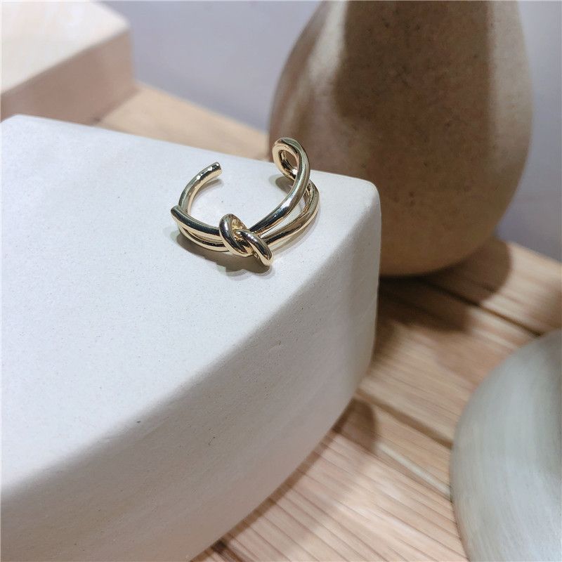 Einfacher Ring Im Europäischen Und Amerikanischen Stil, Weiblicher Gold-und Silber Knoten, Offener Zeigefinger, Ring Ring, Einfache Persönlichkeit, Schmuck