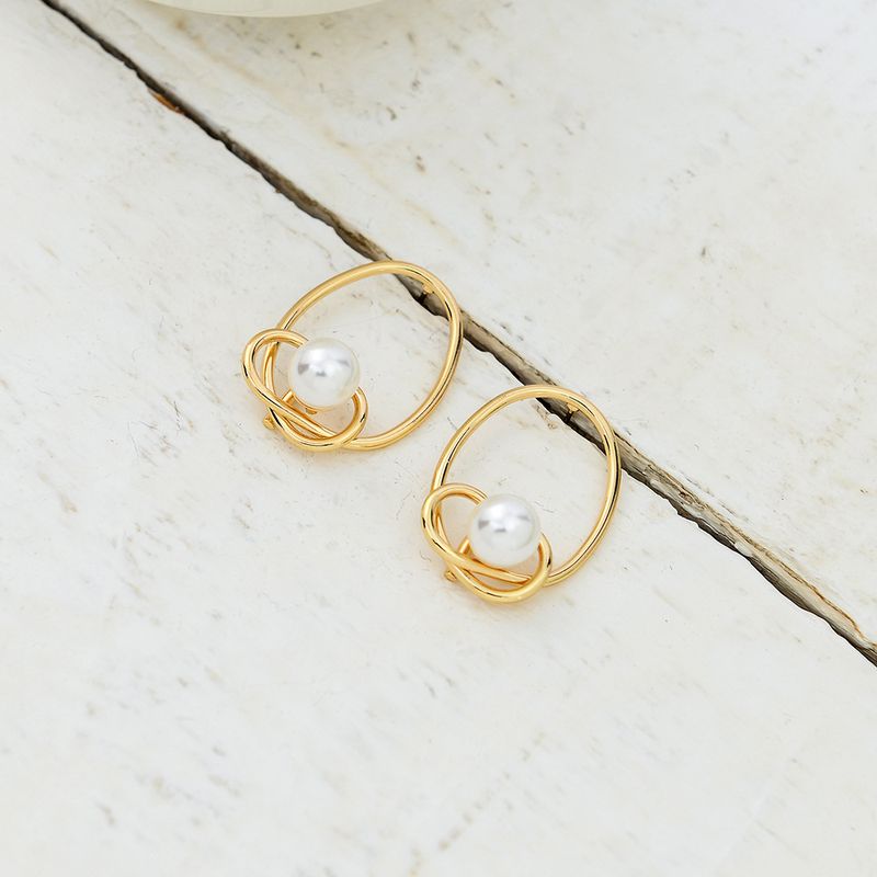 Neue Koreanische Dongdaemun Modetrend Muschel Perlen Ohrringe Persönlichkeit Temperament Ohrringe Retro Geometrische Ohrringe