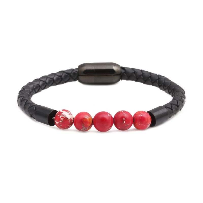 Titanium&stainless Steel Fashion Geometric Bracelet  (red)  Fine Jewelry Nhyl0662-red