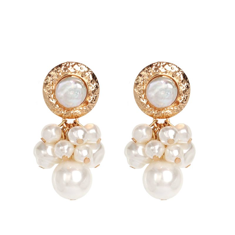 51740 Original Design Cross-border New Elegant Bright Pearl Earrings High-end Popular White-match Plated Earrings For Women