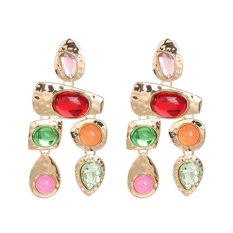 Fashion Water Droplets Diamond Alloy Artificial Gemstones Earrings Ear Studs