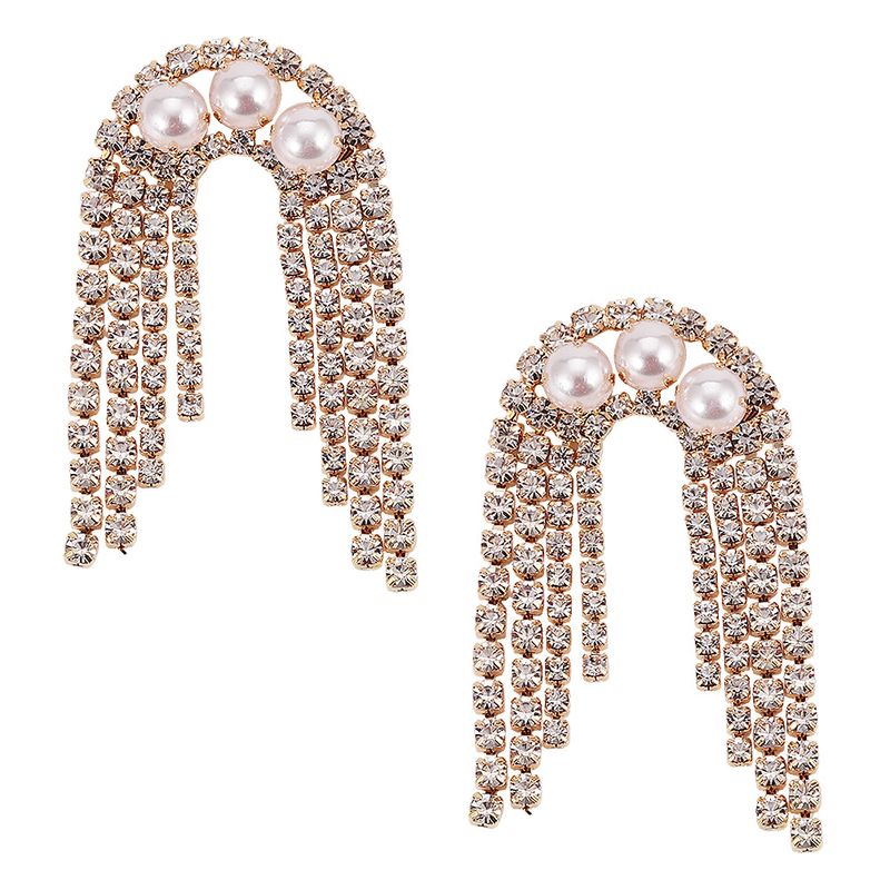 Imitated Crystal&cz Fashion Tassel Earring  (alloy)  Fashion Jewelry Nhjq11398-alloy