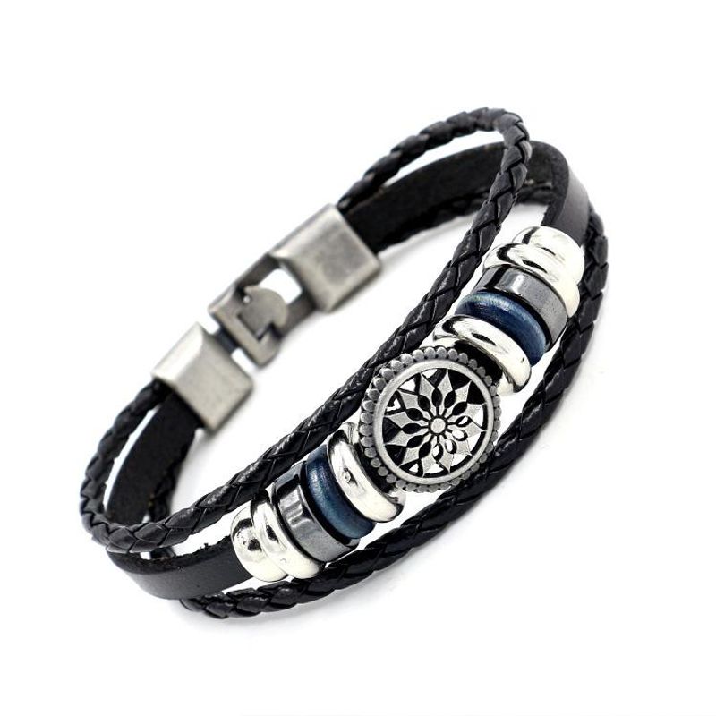 Punk Armband Großhandel Yiwu Kleine Waren 10 Yuan Shop Angebot Armband Retro Leders Eil Rindsleder Armband