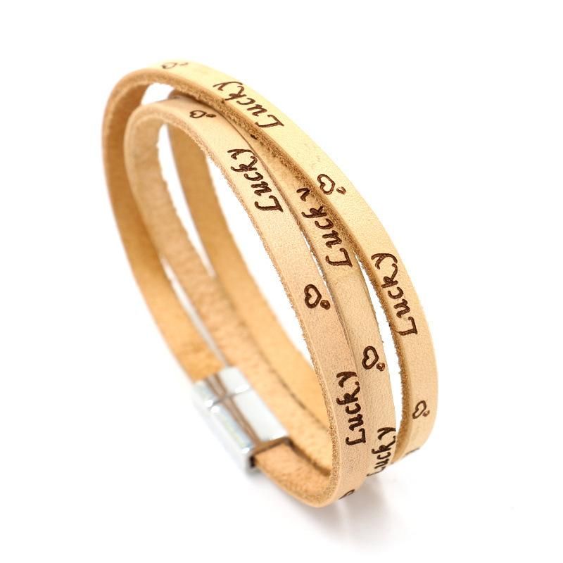 Couple Letter/number/text Printed Leather Bracelets &amp; Bangles Hm190411116692