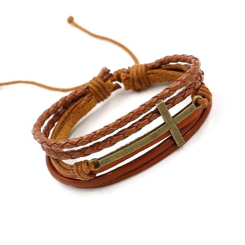 Unisex Geometric Braided Leather Bracelets &amp; Bangles Hm190411116719