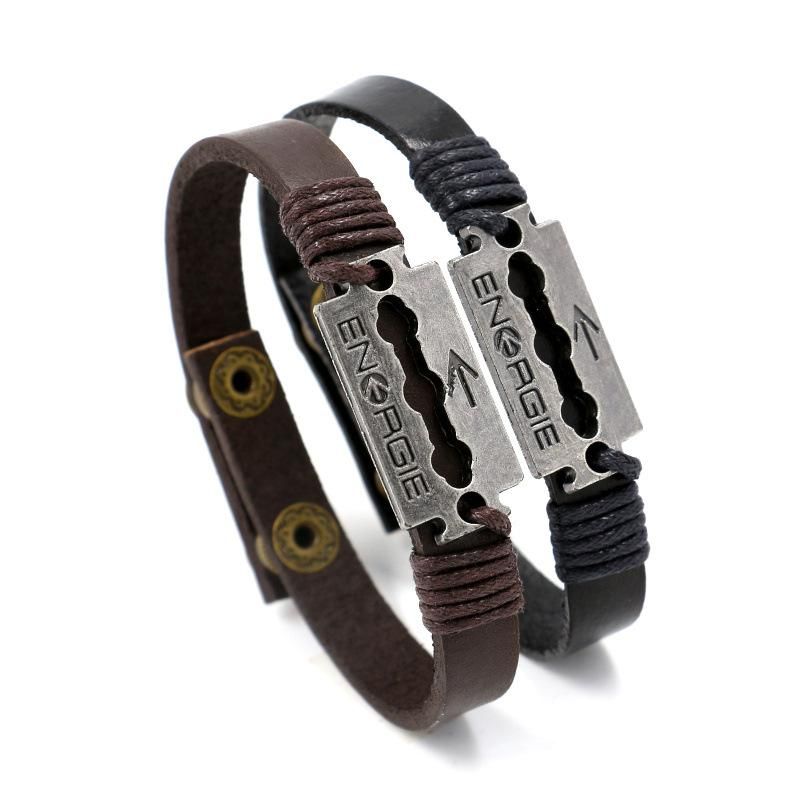 Mens Geometric Other Leather Bracelets &amp; Bangles Hm190411116721