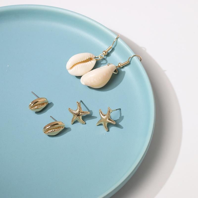 Pendientes Para Mujer Shell Seashell Fashion Beads Ocean Wind Jj190416117624