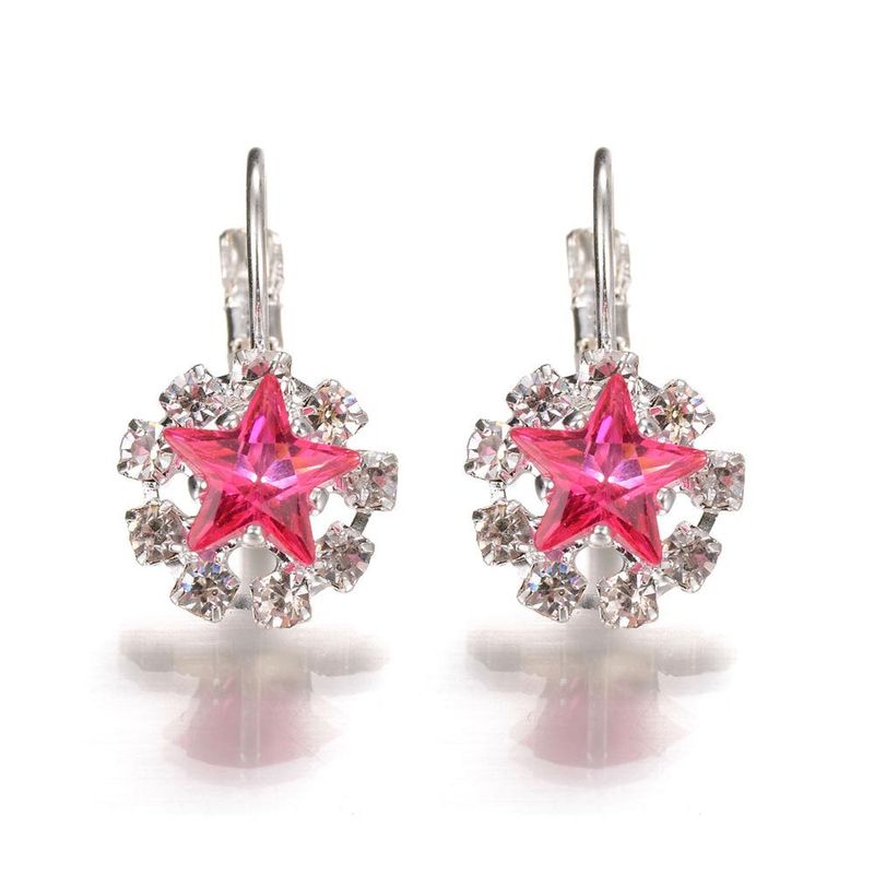 Womens Star Inlay Imitated Crystal Korean Version Of The Star Imitated Crystal Alloy Earrings Bq190416117740