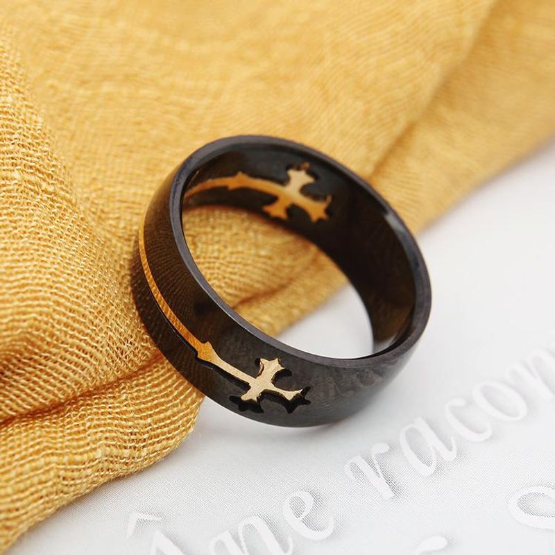 Nouvelle-coréen De Style Hommes Amovible Combinaison Croix Anneau En Acier De Titane Personnalité De Combinaison Hommes Anneau Source Fabricant