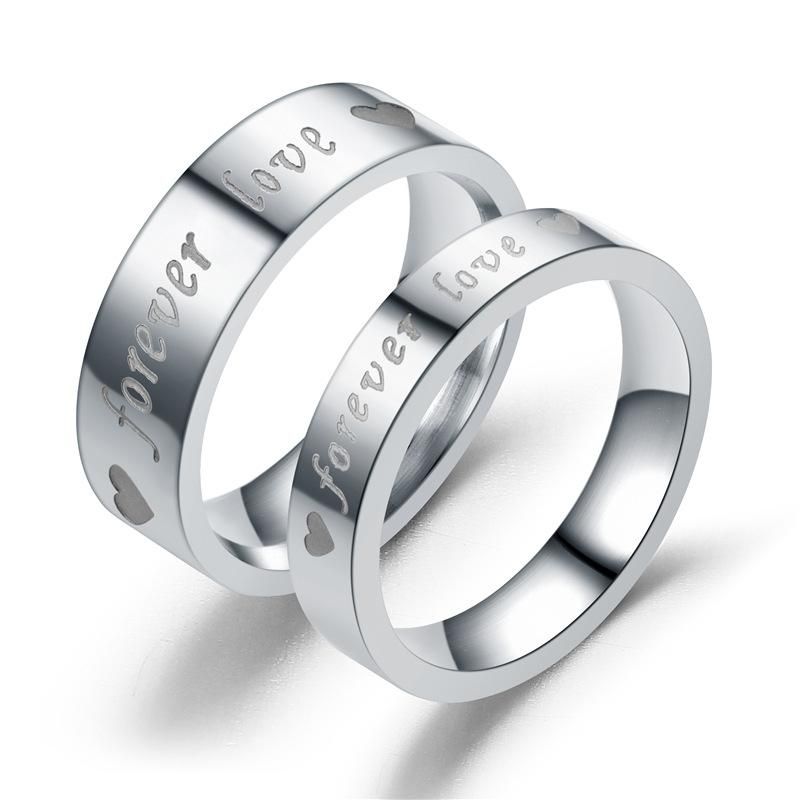 Couple Heart Shaped Stainless Steel Rings Tp190418118108