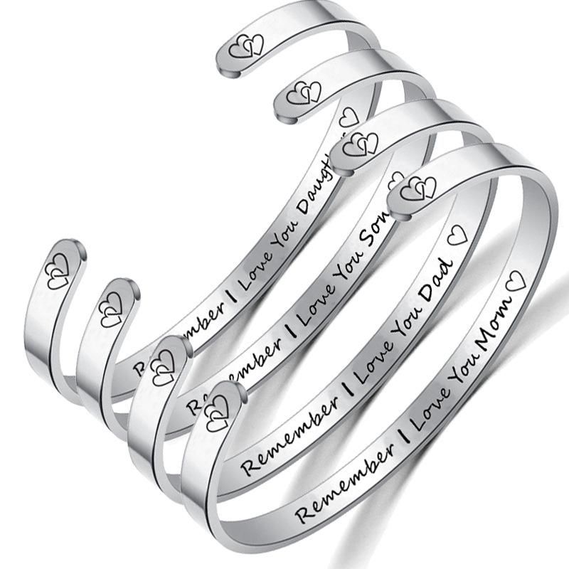 Unisex Heart Shaped Stainless Steel Bracelets &amp; Bangles Tp190418118116