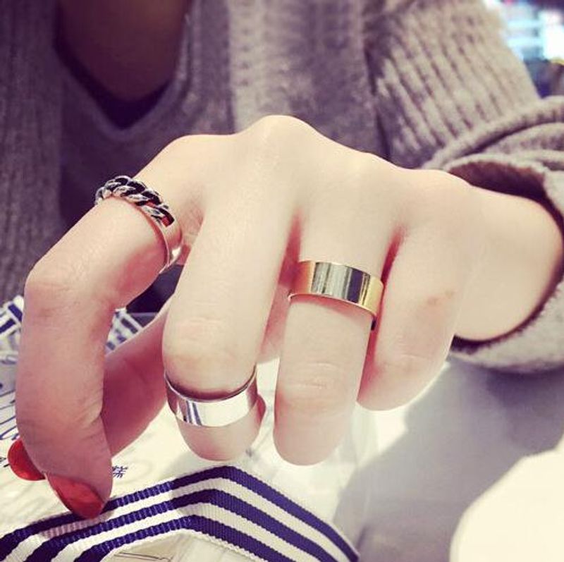 Neuer Koreanischer Ring, Übertriebene Damenmode, Dekorativer Zeigefinger, Gelenk Ring, Dreiteiliger Ringschmuck