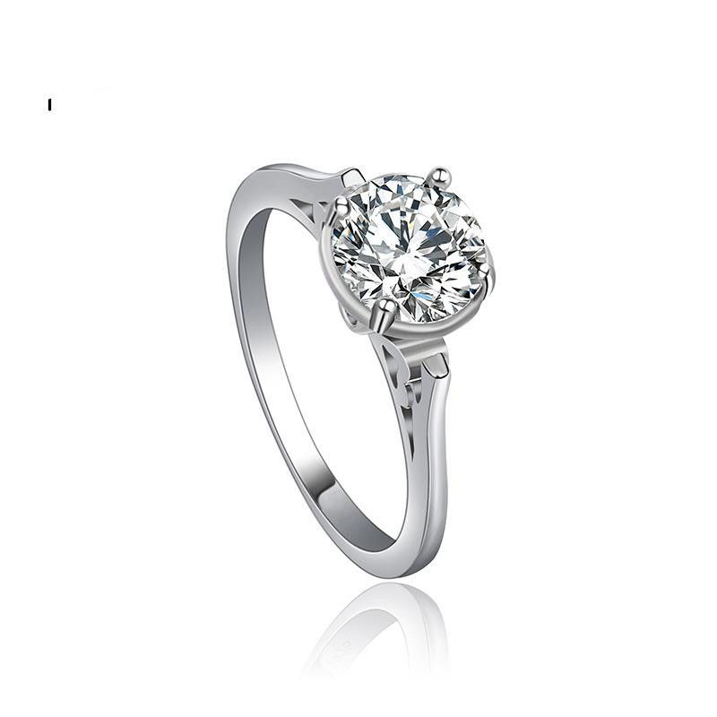 Jinse Fünf-gesetz-ring Kupfer Eingelegter 3a Zirkon Einfacher Einzel Diamant Verlobung Sring Koreanische Mode Ring