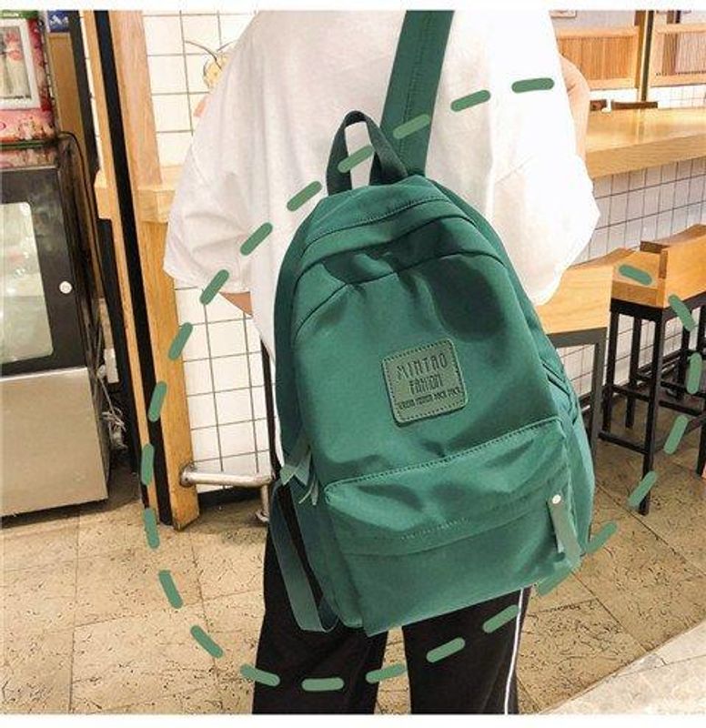 Fashion Solid Color High School Students Casual Waterproof Backpack Hx190427119655