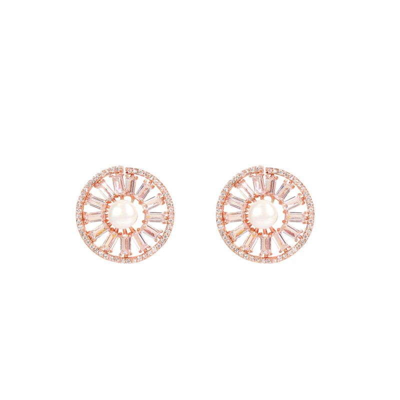 Womens Round Copper Temperament Personality Wild  Earrings Ct190429119756