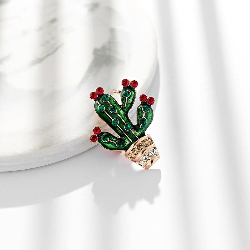 Womens Flower Dropper Personality Alloy Dripping Green Plant Cactus  Alloy Brooches Dr190429119781