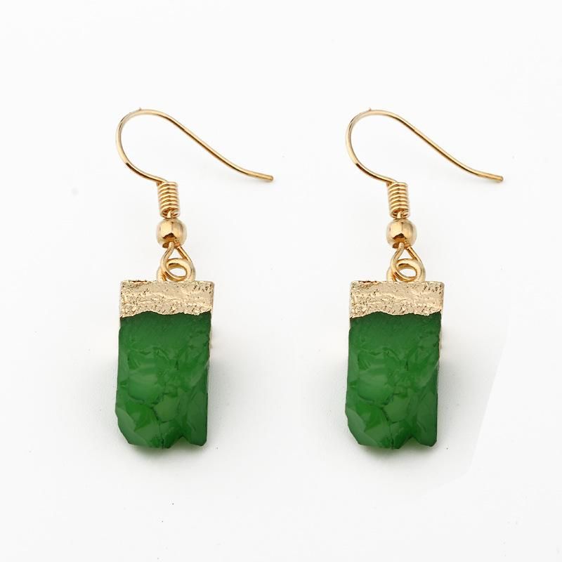 Womens Rectangular Plastic Exquisite Personality Like Natural Stone  Resin Earrings Go190430120021