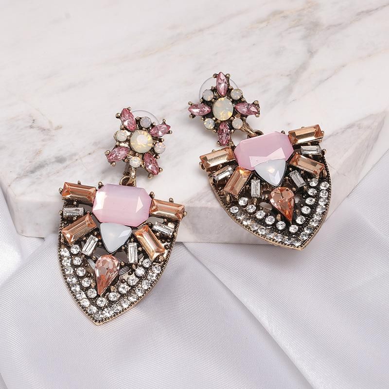 Womens Geometric Rhinestone Alloy Earrings Nhjj121525