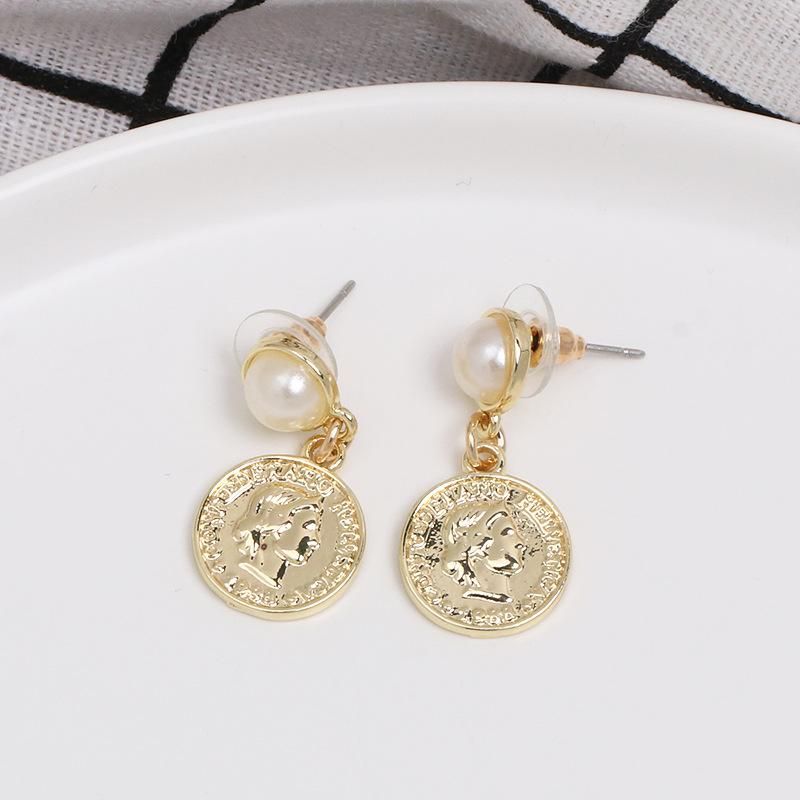 51917 Weibliche Ohrringe Perlen Koreanische Version Perlen Legierung Kreis Geometrische Ohrringe Ohrringe Grenz Überschreitende E-commerce-ohrringe