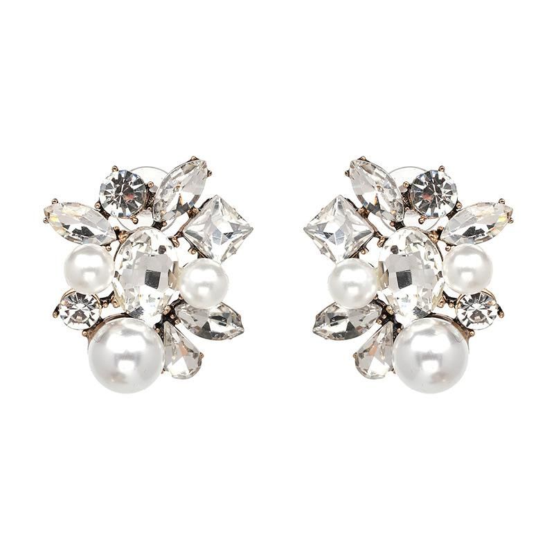 Womens Geometric Beads Glass Drill Earrings Nhjj121574