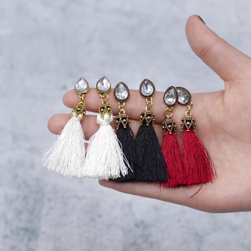 Womens Tassel Plating Tassel Alloy Earrings Nhnz122135